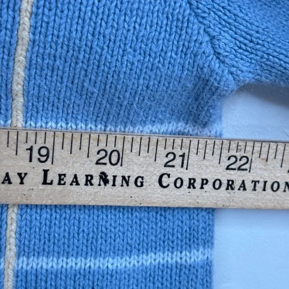 VTG 90s Granny Sweater L Embroidered Owl Hand Knit Windowpane Cottage Blue Twee - Picture 8 of 10